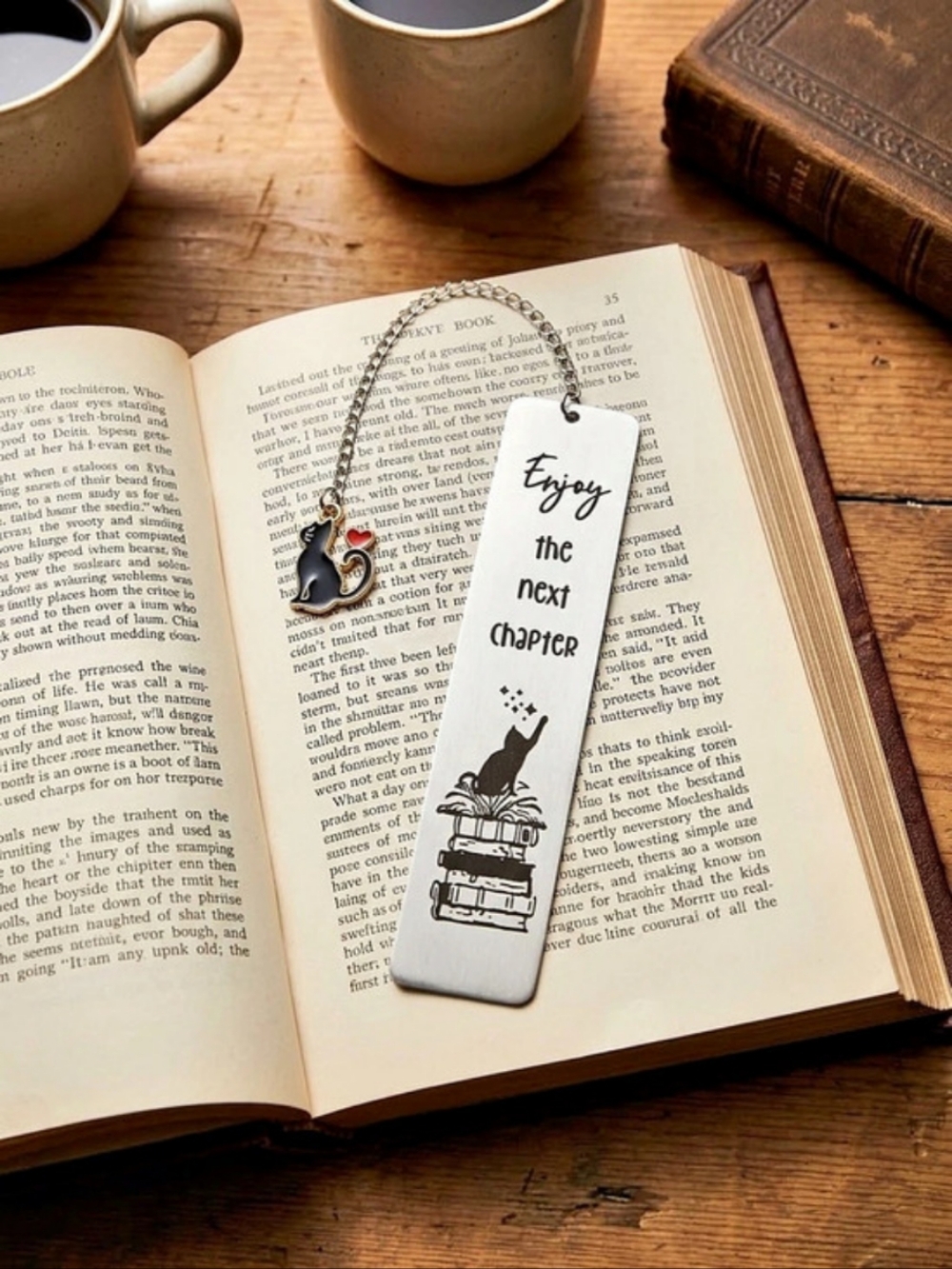 Book Lover Bookmark in Silver & Black